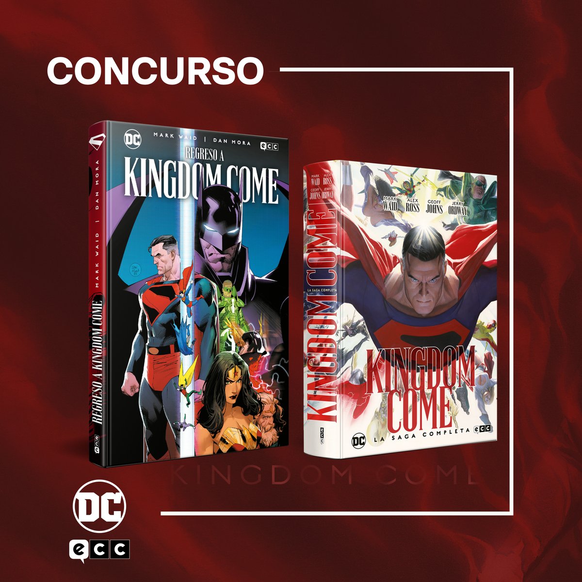 ECC Ediciones (@eccediciones) on Twitter photo ¡CONCURSO – KINGDOM COME! 🦸
Participa y consigue estos dos cómics, ambientados en la mítica versión distópica del Universo DC creada por Mark Waid y Alex Ross. ¿Cómo participar? Muy sencillo:
1. Sigue a <a href="/eccediciones/">ECC Ediciones</a>
2. Haz repost a este post.
3. Menciona a un amigo/a al ¡CONCURSO – KINGDOM COME! 🦸
Participa y consigue estos dos cómics, ambientados en la mítica versión distópica del Universo DC creada por Mark Waid y Alex Ross. ¿Cómo participar? Muy sencillo:
1. Sigue a <a href="/eccediciones/">ECC Ediciones</a>
2. Haz repost a este post.
3. Menciona a un amigo/a al
