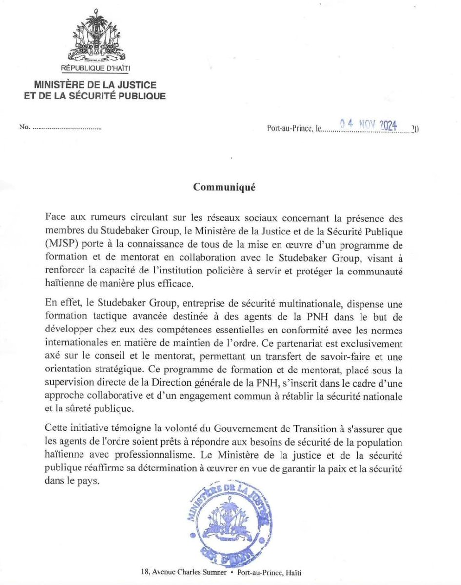 Ministère de la Justice et de la Sécurité Publique tweet media