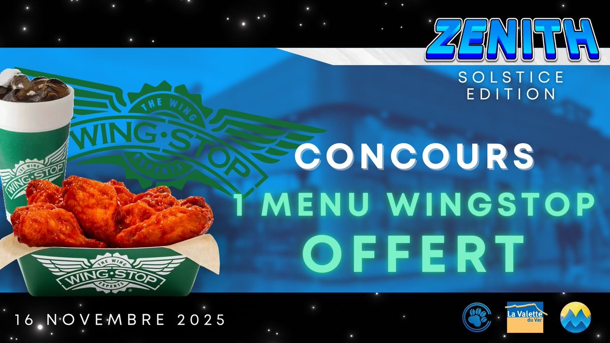 MystralEsport's tweet photo. ☀️ ZÉNITH : SOLSTICE ÉDITION ☀️

Pour le retour des Zénith, nous vous annonçons que...

Mystral vous fait gagner un menu Wingstop 🍗❤️

Pour cela :
- RT ce tweet
- Follow @MystralEsport 
- être inscrit au Zénith : Solstice Édition

Venez découvrir le meilleur poulet de France 😎 https://t.co/JJBUPz1e5w