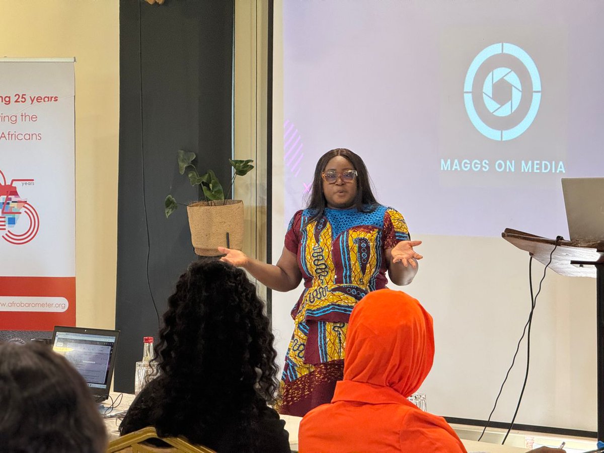 maameakuatwum's tweet photo. So excited as we kick off a 3-day workshop with our National Partners’ communications officers from across anglophone countries. Together, we’re crafting strategies to amplify @afrobarometer’s mission: giving ordinary citizens' a voice. Let’s make it amazing! #ABCommsTraining https://t.co/4KuPRdeSw2