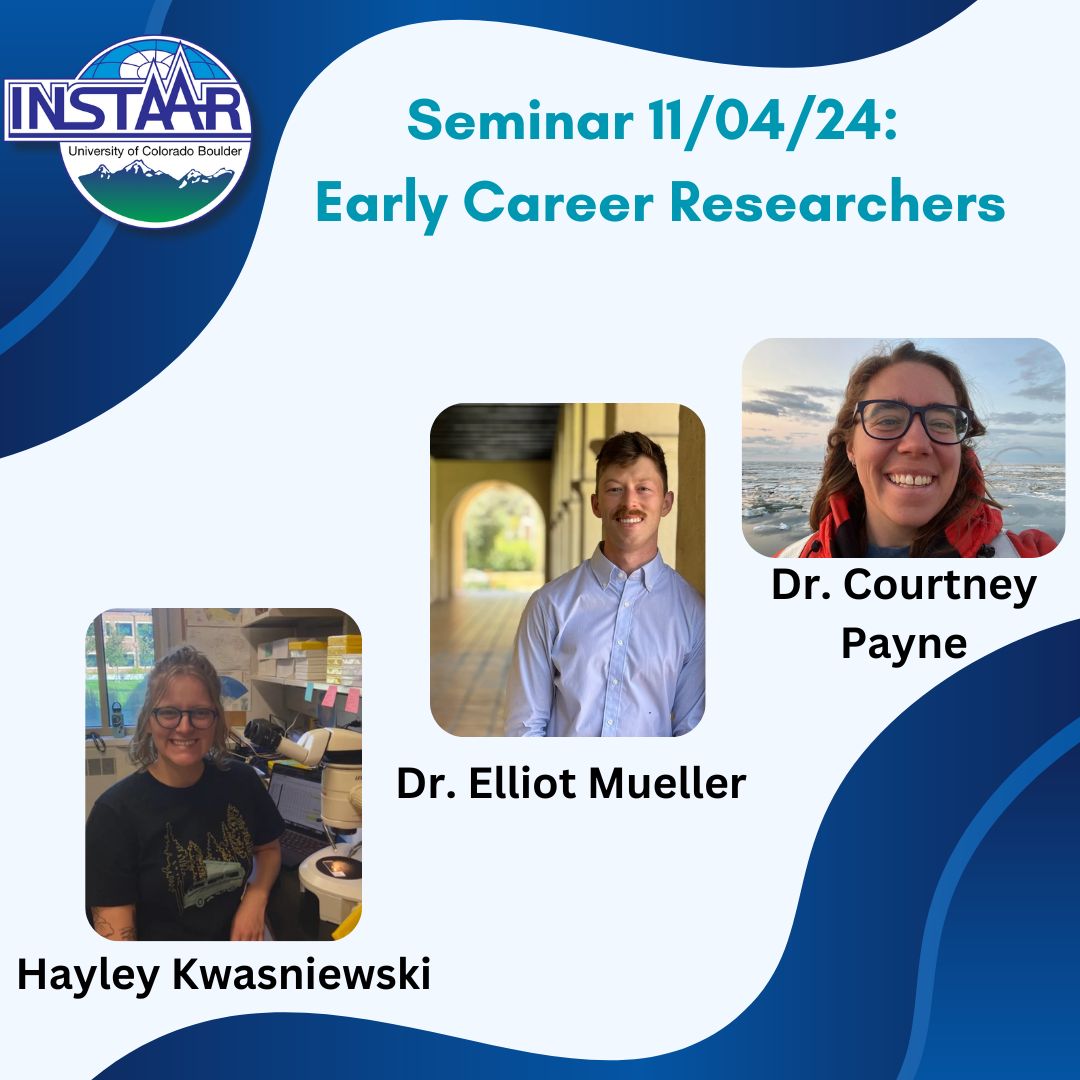 EARLY CAREER RESEARCHER TALKS
Monday Nov 4th 12-1 PM in SEEC S228 &amp; Zoom 
- Hayley Kwasniewski (PhD student)
- <a href="/ElliottMueller8/">Elliott Mueller</a> (postdoc)
- Courtney Payne (postdoc)
See talk titles, bios, &amp; more at buff.ly/4emIKhO
