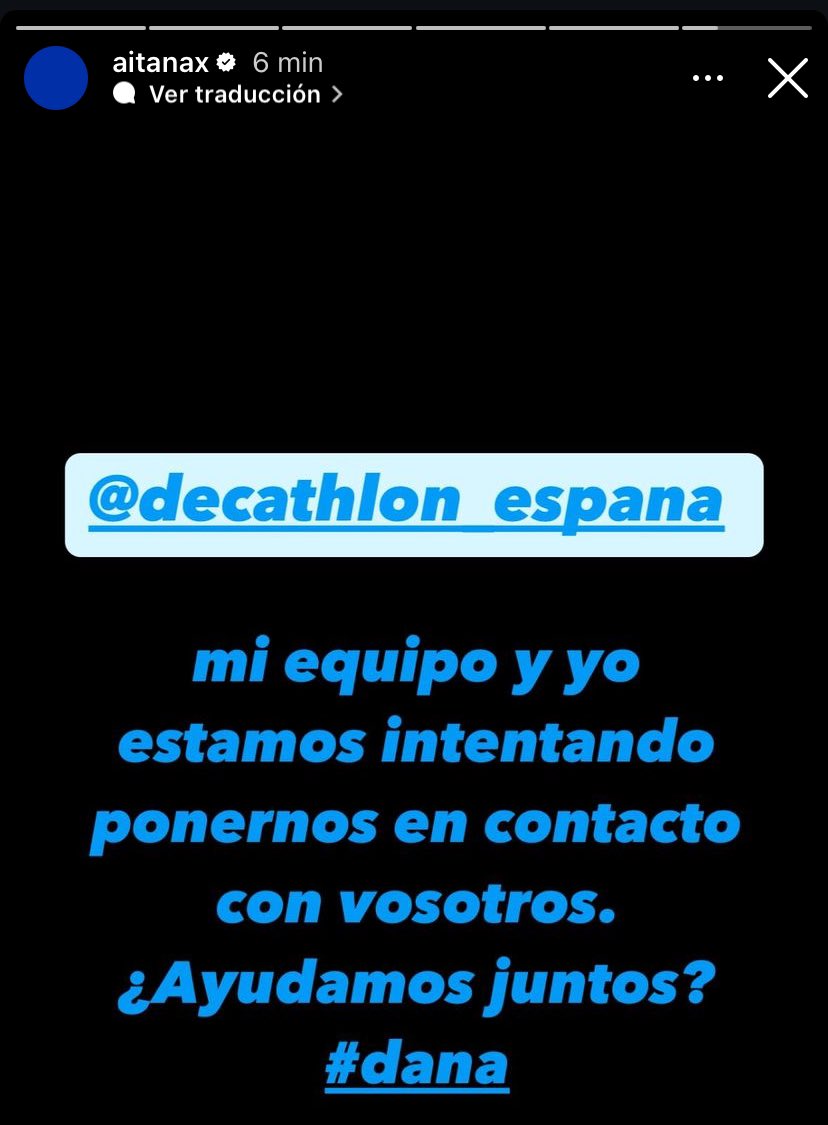 GRANDÍSIMA aitana presionando públicamente a decathlon para que donen cosas a valencia!!!