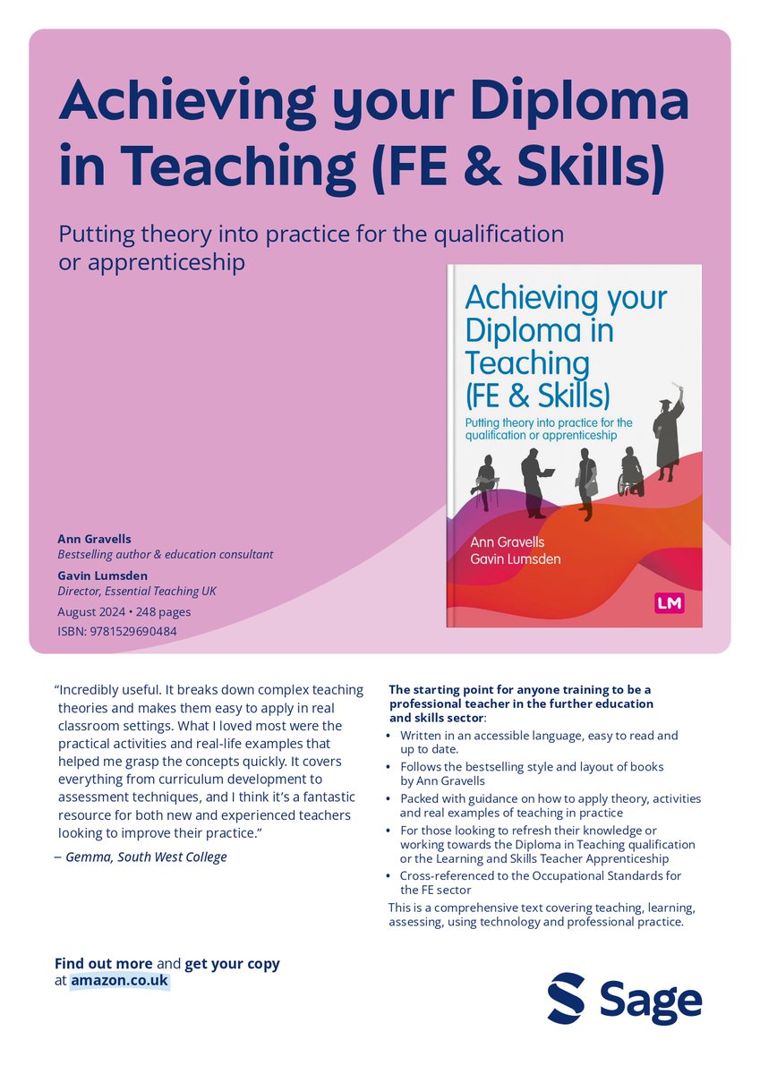 AnnGravells's tweet image. This book is getting great reviews! Get your copy here: amzn.to/48UHcJ3 #FE #DiT #ad @TeachFECoach