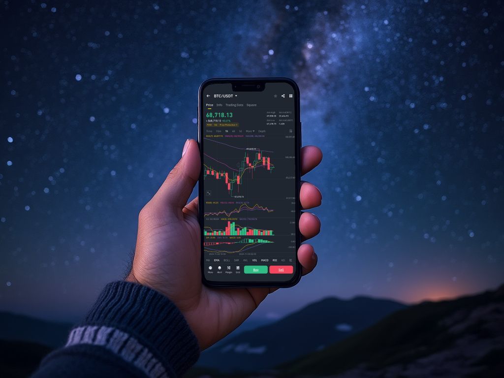 binance's tweet photo. #Binance anywhere, even under the stars, the grind never stops. https://t.co/B72CUuDM3X