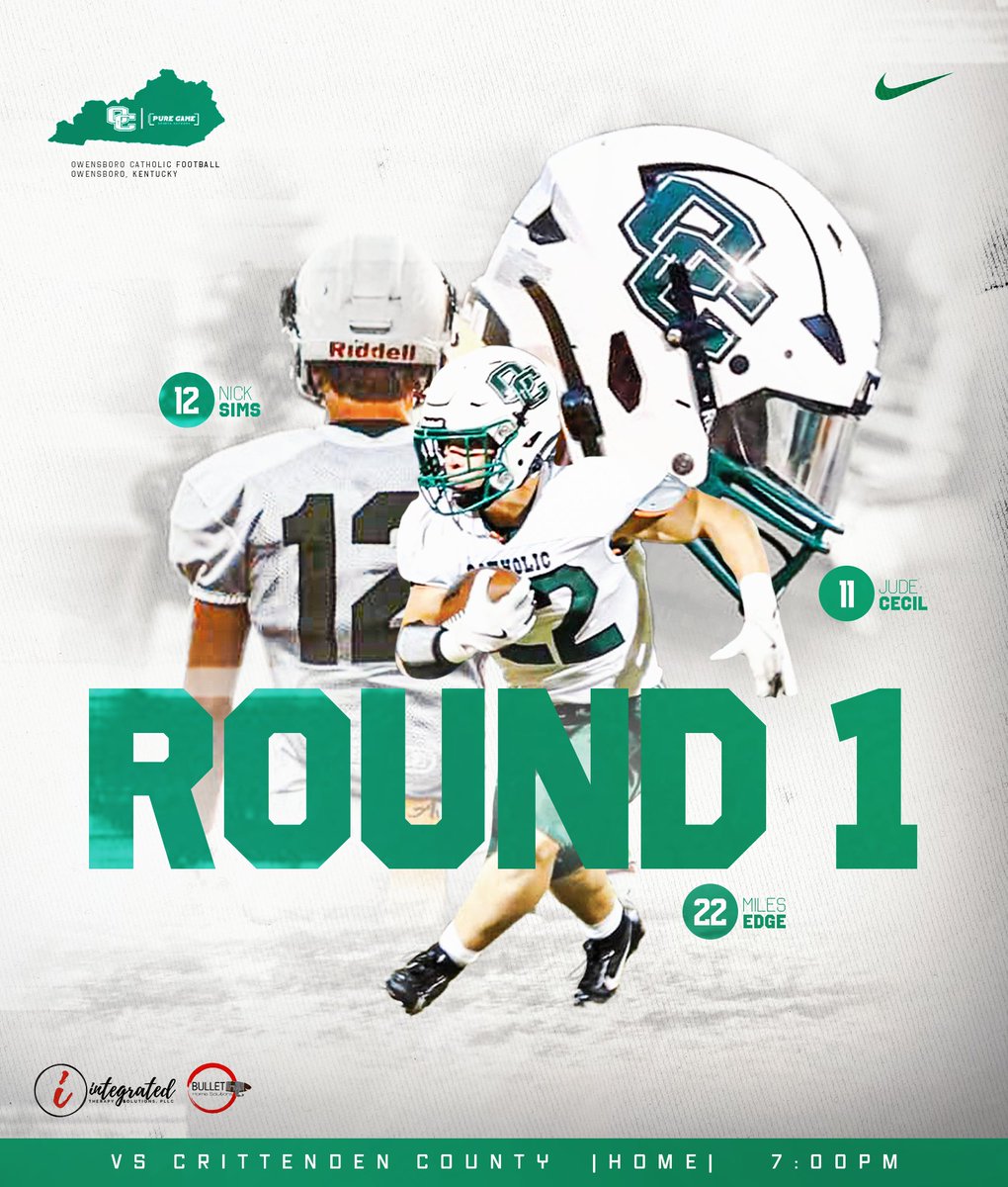 PLAYOFFS ROUND 1!

Friday, November 8th

🆚 Crittenden County
📍 Steele Stadium
⏰ 7:00pm

Thank you to our playoff sponsors below for your support of OC Football! 

Integrated Therapy Solutions 
integratedowensboro.com

Bullet Home Solutions 
bulletssolutions.com

#WeAreOC
