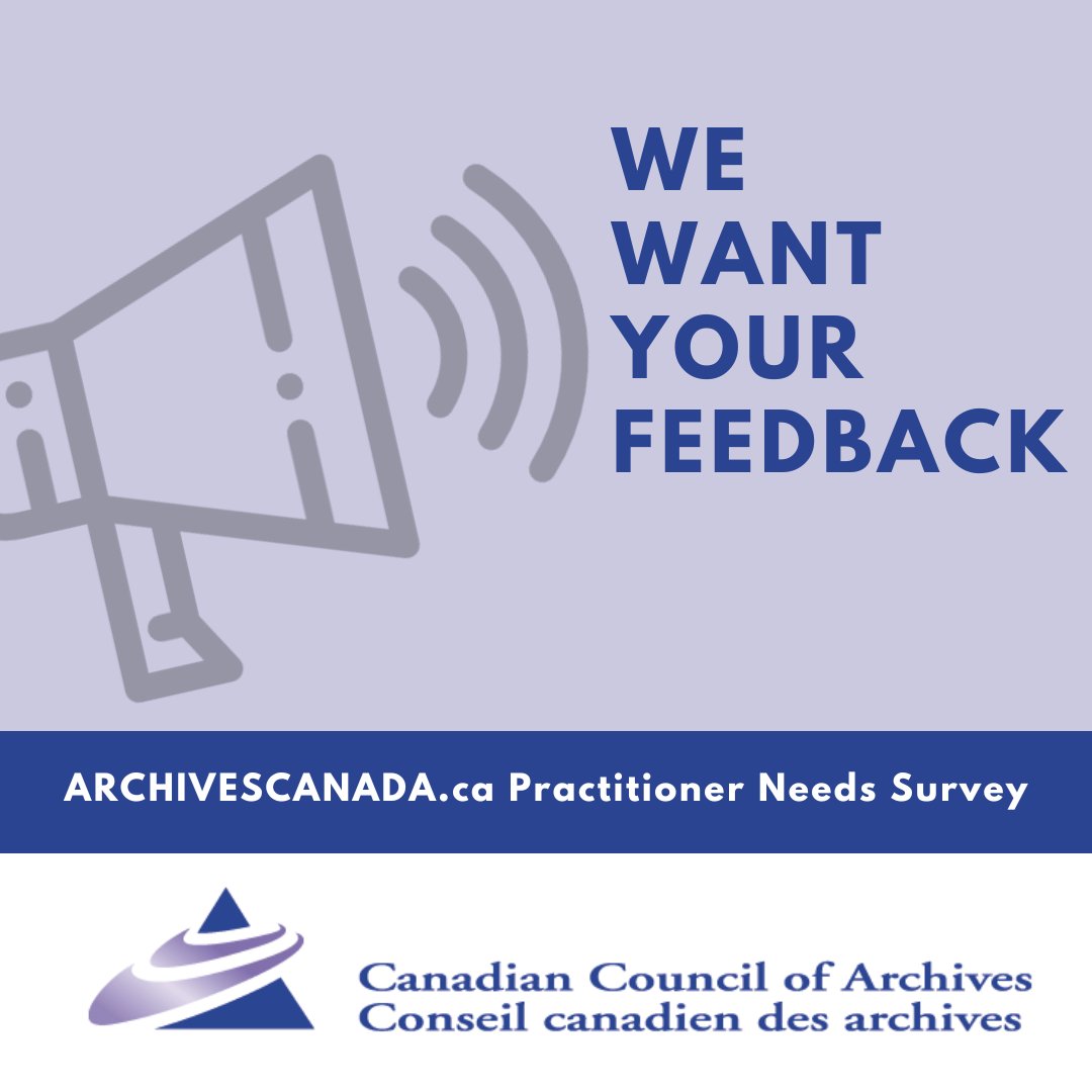 You are invited to complete a survey intended to gather information about archivists and researchers who work with ARCHIVESCANADA.ca which is the national finding aid network for Canada.

English survey: surveymonkey.com/r/5GMCKJY

French survey: fr.surveymonkey.com/r/ZRVMB77