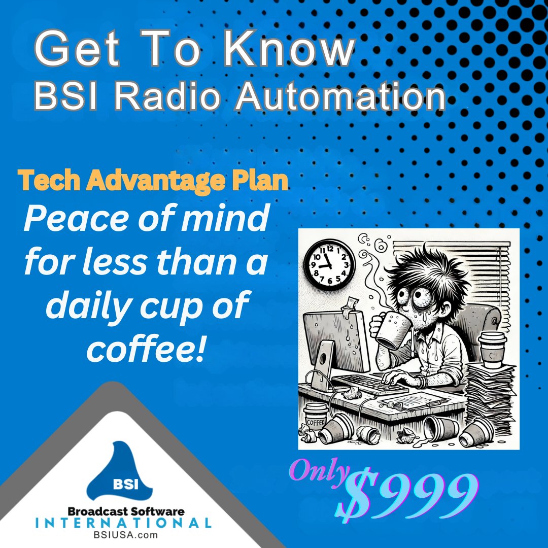 Broad_Soft_Intl's tweet image. Did you need all that coffee?

bsiusa.com/tech-care-plans

#BroadcastSoftware
#RadioAutomation
#MediaSoftware
#BroadcastEngineering
#RadioSoftware