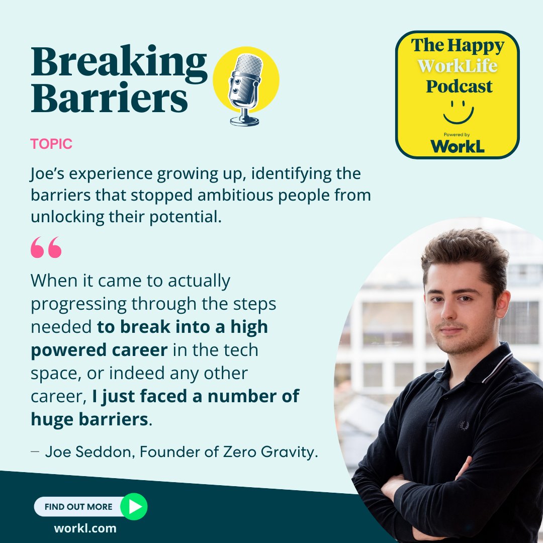 WorkL (@myworkl) on Twitter photo On this month’s episode of The Happy WorkLife Podcast, Joe Seddon (<a href="/whatjoedid/">Joe Seddon</a>) – Founder of <a href="/zerogravity/">Zero Gravity</a> discusses identifying the barriers he saw growing up that limited people's ambitions and much more.
📌🎙 Listen to the full episode here: ow.ly/G1pu50TZ8bM
Hosted On this month’s episode of The Happy WorkLife Podcast, Joe Seddon (<a href="/whatjoedid/">Joe Seddon</a>) – Founder of <a href="/zerogravity/">Zero Gravity</a> discusses identifying the barriers he saw growing up that limited people's ambitions and much more.
📌🎙 Listen to the full episode here: ow.ly/G1pu50TZ8bM
Hosted