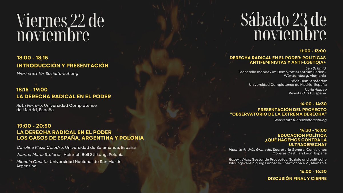 📢 Tras muchos meses de preparación, ya podemos contarlo: ¡Tenemos unas nuevas jornadas online organizadas con <a href="/Epidemia_Ultra/">Epidemia Ultra</a>!
🔥La derecha radical en el poder: Luchar contra las políticas antifeministas y anti-LGBTQ+✊♀️🏳️‍🌈
¿Por qué las organizamos? ¿Por qué son necesarias? 👇🧵