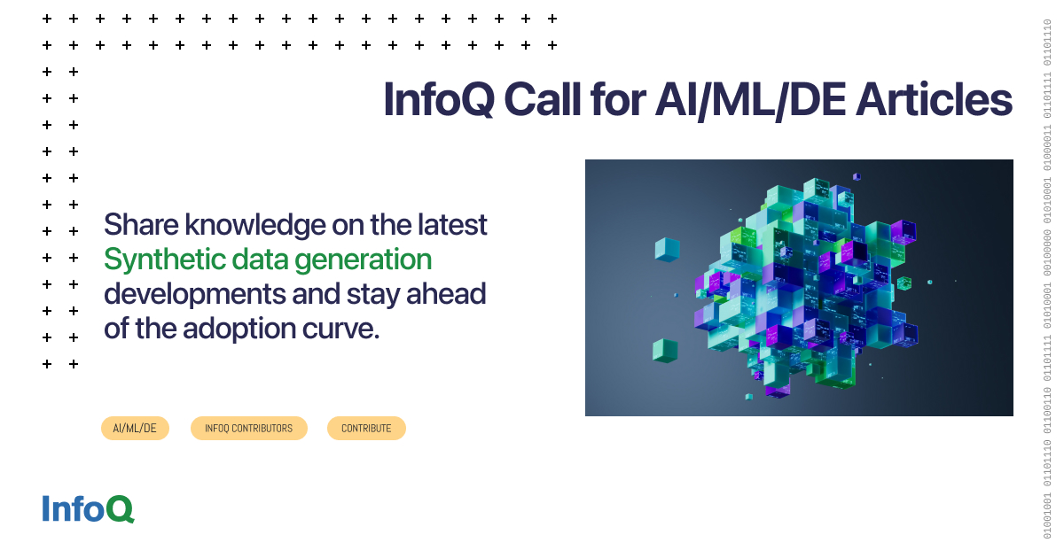 InfoQ's tweet image. More companies are using #SyntheticDataGeneration in model training and this topic has become an Early Adopter in our recently published AI/ML/DE Trends Report. Write an article and share valuable insights with InfoQ’s audience. Submit  proposal: bit.ly/3XRCJkL 

#ai