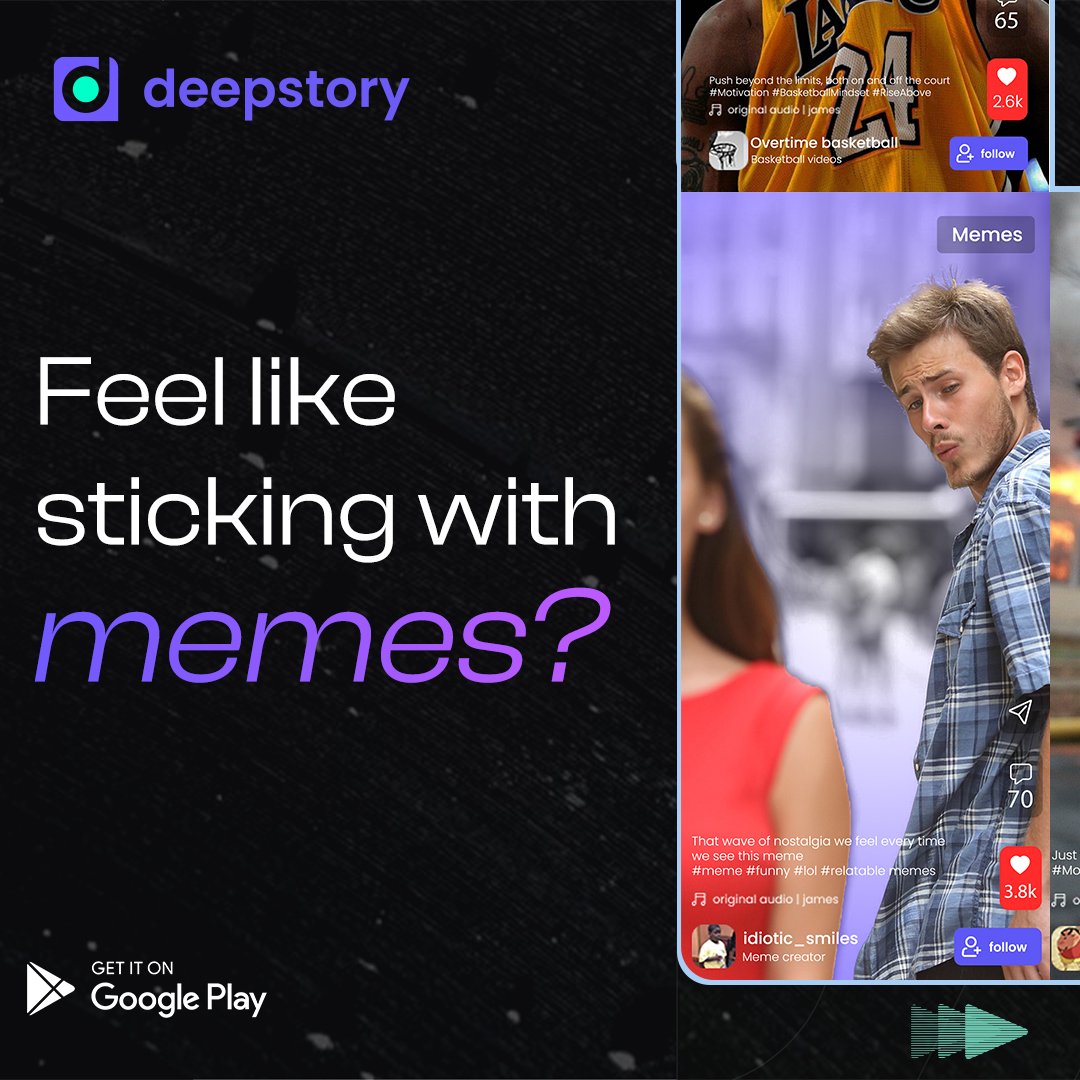 Deepstory_app's tweet photo. Found a video you can't skip? 
With Deepstory, swipe left to see more on the same topic or swipe up to explore new ones. 
Download and let us know what you think: https://t.co/JB2fbcZvzl https://t.co/P1fBc03fIG