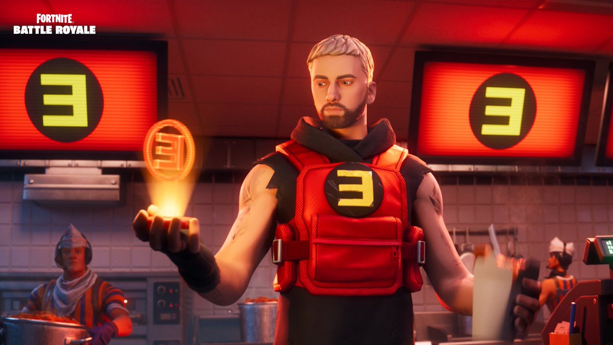Jorge_Most's tweet photo. Eminem estará disponible el 7 de noviembre, costará 1.500, también tendrá un emote, el lote completo valdrá 2.400 pavos.

#Fortnite https://t.co/WlGNTjFgtf