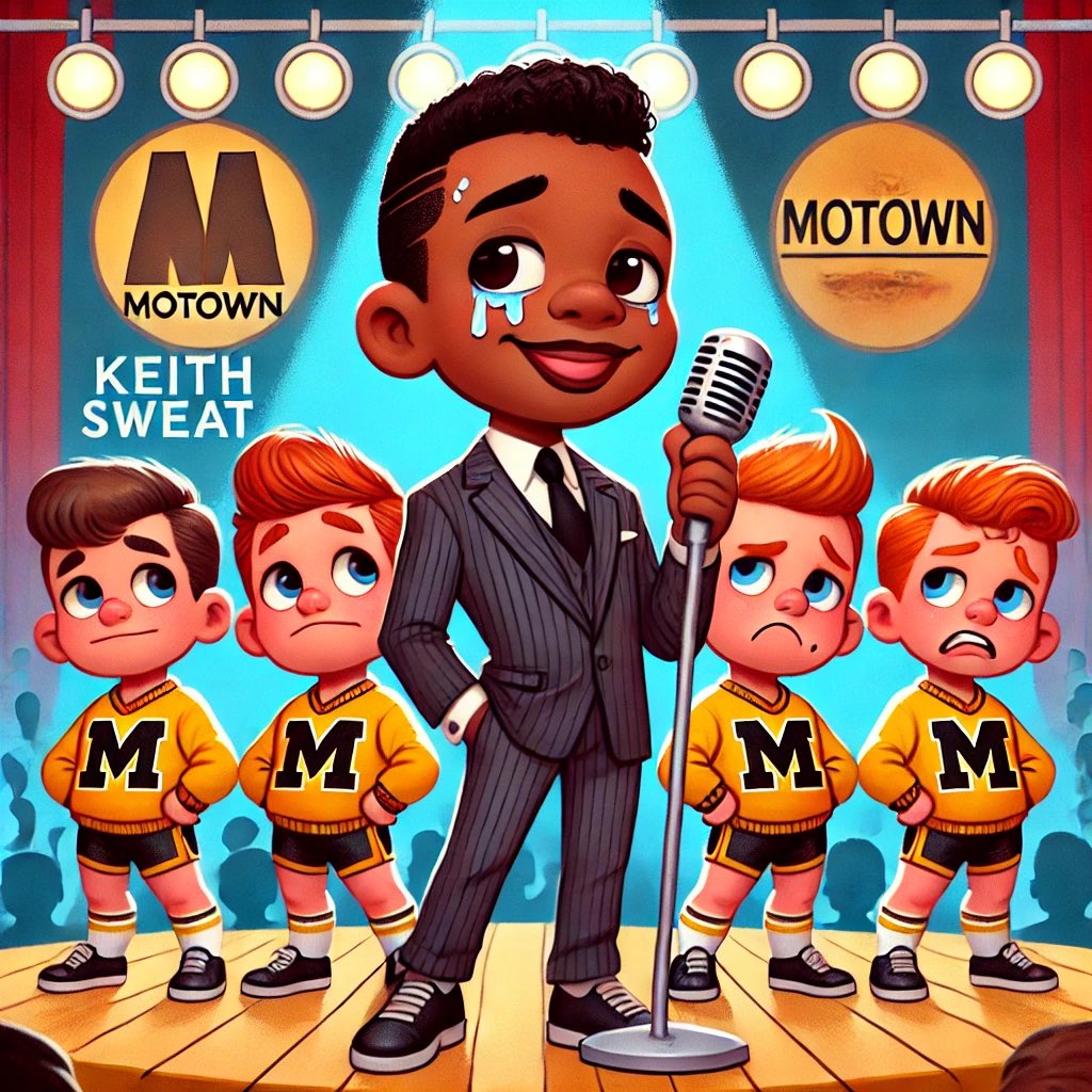 fullsauce's tweet photo. @mizzodcast presents  Keith Sweat and the Oliver Sadwells singing Motown classics like “The Mizzou Blues”, “Take my QB (but leave me my Taint Cheese)”, and the holiday classic “Hobo Cummin to Town” https://t.co/Owp5mmVwjp