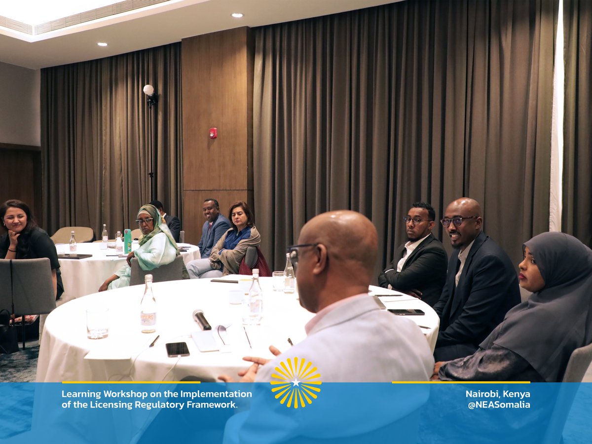 NEA representatives and industry experts are discussing best practices in licensing. This session focuses on fostering transparency, stimulating the market, and ensuring quality service for Somalia’s energy consumers. #NEA