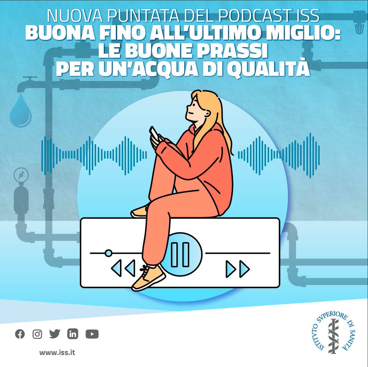 istsupsan's tweet photo. 🎧Nuova puntata del #podcast #ISS su #Spotify dedicata all’#acqua potabile con Luca Lucentini, Direttore del #CentroNazionaleperlaSicurezzadelleAcque dell’#IstitutoSuperiorediSanità
🎙 Ascolta la puntata adesso: https://t.co/JAwXDR020D
.
.
#isspodcast #podcastsalute #4novembre https://t.co/JHZ28R8FhB