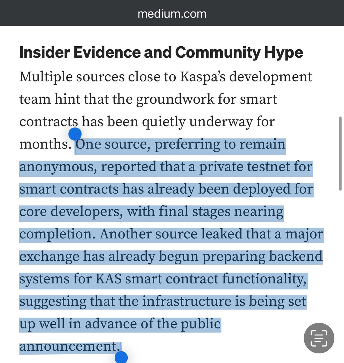 KASPAEnthusiast's tweet photo. #Kaspa could be much further along in the development of smart contracts than expected. 

Enclosed you will find the Medium article:
https://t.co/lPeSz2snFq

If we are very lucky, we could have 10 blocks per second and smart contracts on $KAS in the near future. https://t.co/CvGqIYQr7n