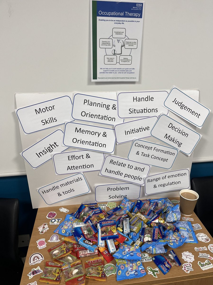 Lucysmoores's tweet photo. The start of OT week 2024 - @Mersey_Care  Secure Care Division. Proud to be an OT with my amazing colleagues 💚 Staff and students celebrate with us today in Maghull 💜 https://t.co/8SzdA4Rm9N