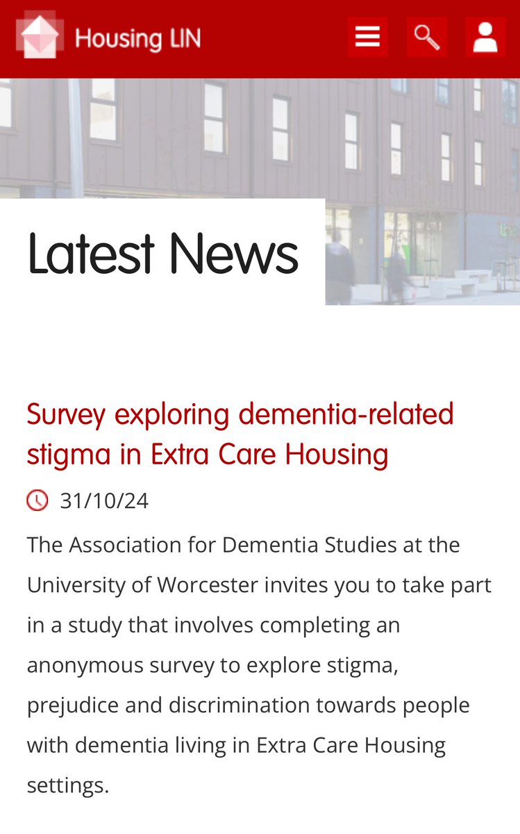 Jeremy Porteus (@jeremyhlin.bsky.social) (@jeremy_hlin) on Twitter photo Take part in this important <a href="/DementiaStudies/">Association for Dementia Studies</a> survey to ascertain the stigma, prejudice and discrimination towards people with #Dementia living in #ExtraCareHousing ⬇️
housinglin.org.uk/News/Survey-ex…
#DemECH Take part in this important <a href="/DementiaStudies/">Association for Dementia Studies</a> survey to ascertain the stigma, prejudice and discrimination towards people with #Dementia living in #ExtraCareHousing ⬇️
housinglin.org.uk/News/Survey-ex…
#DemECH