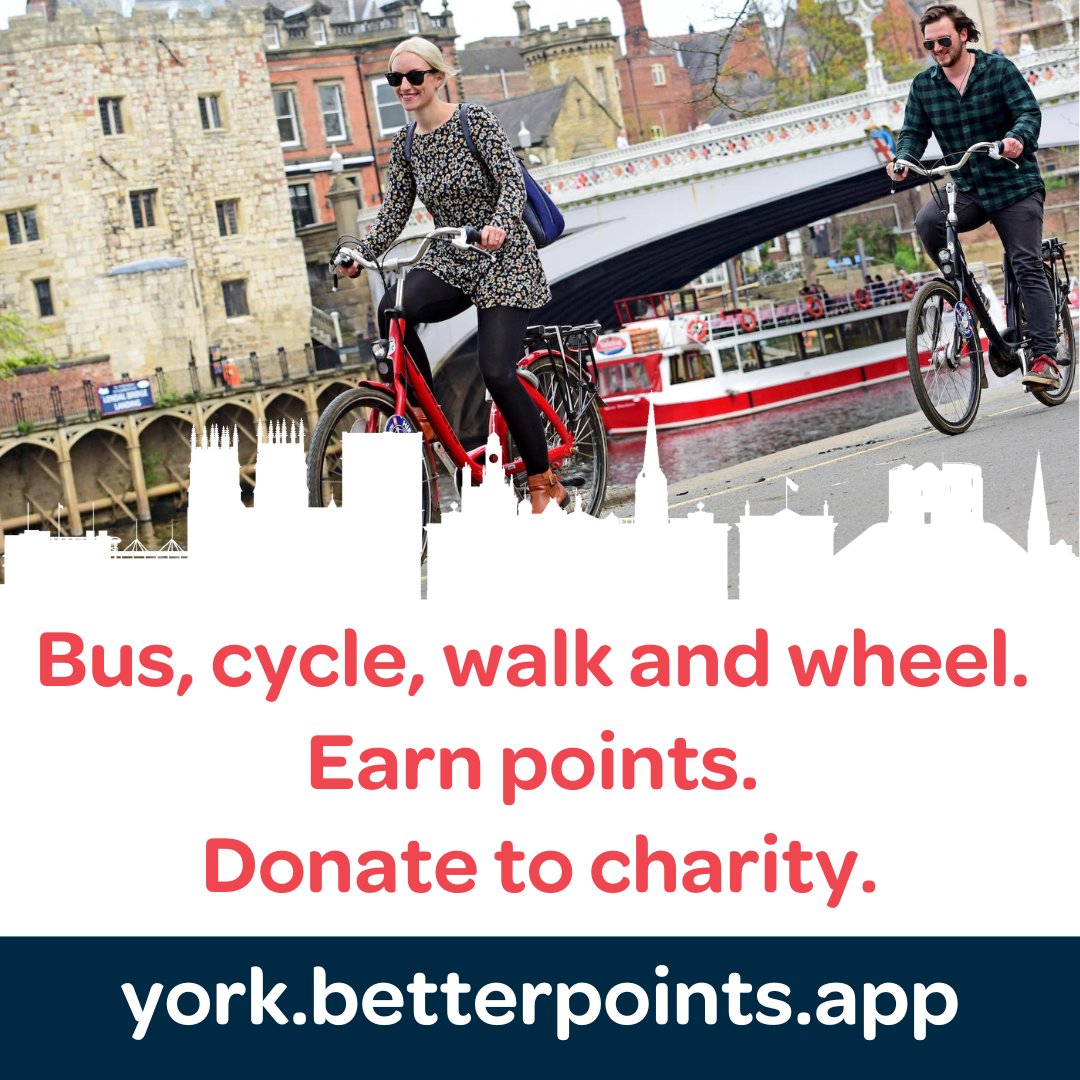 Richard Shephard Music Foundation (@musicshephard) on Twitter photo You can support us by choosing to walk, cycle or take the bus with <a href="/BetterPoints/">BetterPoints</a>. Download the free app and join <a href="/CityofYork/">City of York Council</a> challenge to earn points🚶
The points you earn can be donated via the app. Use #sustainabletravel to support our #fundraising efforts!🎶😀 You can support us by choosing to walk, cycle or take the bus with <a href="/BetterPoints/">BetterPoints</a>. Download the free app and join <a href="/CityofYork/">City of York Council</a> challenge to earn points🚶
The points you earn can be donated via the app. Use #sustainabletravel to support our #fundraising efforts!🎶😀