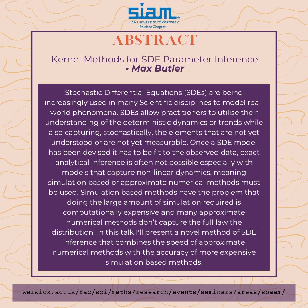 This week’s SPAAM seminar will be presented by Kipp Freud from the University of Bristol and Max Butler from MathSys, Warwick.