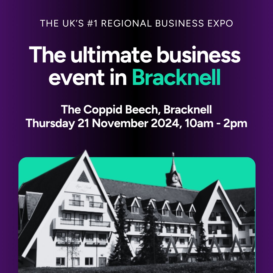 BerksGrowthHub's tweet image. Calling all local businesses! 💼 We&apos;re partnering with the Bracknell Business Expo on 21st Nov at the Coppid Beach Hotel, Bracknell. A day of networking, innovation &amp;amp; actionable insights! 📈 #B2B #BracknellExpo #BizNetworking