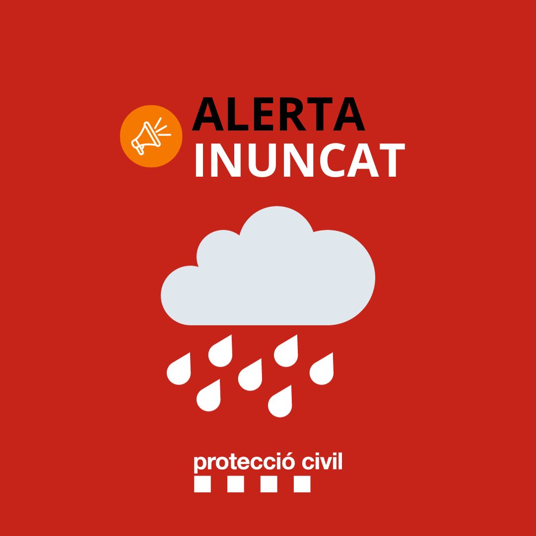 ALERTA #INUNCAT

Le precipitacions són molt intenses. És molt important que seguiu aquestes recomanacions:

▶⁠Eviteu la mobilitat
▶Les escoles són un lloc segur. No aneu a buscar els infants
▶Es recomana que els treballadors i treballadores restin als seus centres de treball
