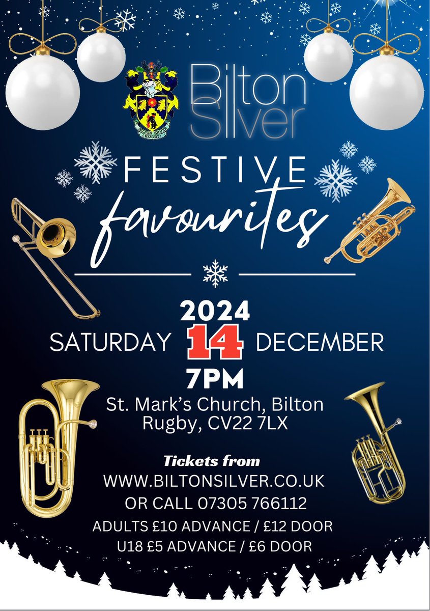 The countdown to Christmas is on and what better way to get in the Christmas spirit than a festive evening with Bilton Silver (Rugby). 

Tickets available at biltonsilver.co.uk or by calling 07305 766112. 

🎄🎶🎄
