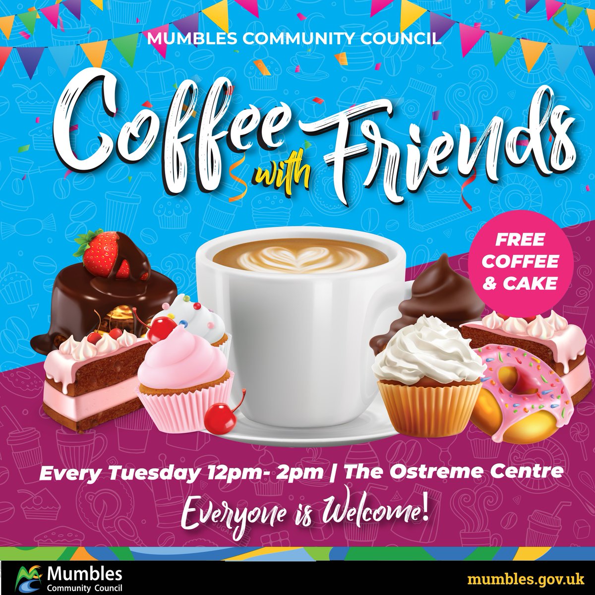 Mumbles Community Council (@mumblescouncil) on Twitter photo Enjoy free coffee and cake tomorrow from 12:00 pm to 2:00 pm! It's the perfect time to relax, catch up, and connect ๐ฐ๐ฌ
Everyone's welcome! Enjoy free coffee and cake tomorrow from 12:00 pm to 2:00 pm! It's the perfect time to relax, catch up, and connect ๐ฐ๐ฌ
Everyone's welcome!