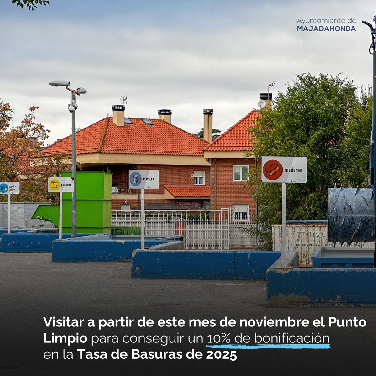 🚮♻️ Visitar a partir de este mes de noviembre el Punto Limpio para conseguir un 10% de bonificación en la Tasa de Basuras de 2025.

majadahonda.org/noticias/-/ass…