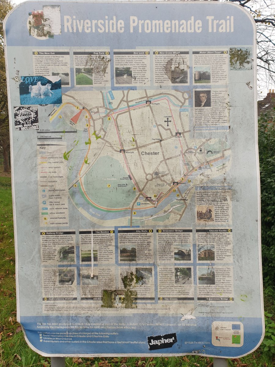 rphwoods's tweet photo. Good to see the Grosvenor Bridge is now fixed, but the descriptive panels on the Cop and elsewhere along the side of the river could do with some TLC! https://t.co/S8NRgrknx0