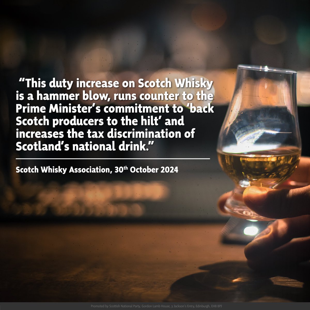 The SNP (@thesnp) on Twitter photo 🥃 70% of the UK’s spirits are made in Scotland.
💷 The UK’s plan to increase alcohol duty puts one of Scotland’s most important industries at a serious disadvantage.
🏴 We’re backing <a href="/ScotchWhiskySWA/">Scotch Whisky Association</a> calls for the UK government to reconsider. 🥃 70% of the UK’s spirits are made in Scotland.
💷 The UK’s plan to increase alcohol duty puts one of Scotland’s most important industries at a serious disadvantage.
🏴 We’re backing <a href="/ScotchWhiskySWA/">Scotch Whisky Association</a> calls for the UK government to reconsider.