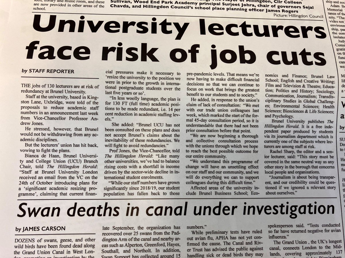 Brunel UCU #nocompulsoryredundancies (@brunelucu) on Twitter photo <a href="/Bruneluni/">Brunel University of London</a> in the Hillingdon Herald - 130 FT academic positions at risk of redundancy <a href="/BrunelUCU/">Brunel UCU #nocompulsoryredundancies</a>
<a href="/johnmcdonnellMP/">John McDonnell</a> @UCU <a href="/timeshighered/">Times Higher Education</a> <a href="/bbceducation/">BBC Education</a> <a href="/BBCLondonNews/">BBC London</a> <a href="/UCULondon/">UCU London Regional Office</a> <a href="/LondonUCU/">UCU London Region</a> <a href="/brunelstudents/">Union of Brunel Students</a> <a href="/bianhaan/">Dr. Bianca de Haan</a> <a href="/hheraldnews/">Hillingdon Herald</a> <a href="/Bruneluni/">Brunel University of London</a> in the Hillingdon Herald - 130 FT academic positions at risk of redundancy <a href="/BrunelUCU/">Brunel UCU #nocompulsoryredundancies</a>
<a href="/johnmcdonnellMP/">John McDonnell</a> @UCU <a href="/timeshighered/">Times Higher Education</a> <a href="/bbceducation/">BBC Education</a> <a href="/BBCLondonNews/">BBC London</a> <a href="/UCULondon/">UCU London Regional Office</a> <a href="/LondonUCU/">UCU London Region</a> <a href="/brunelstudents/">Union of Brunel Students</a> <a href="/bianhaan/">Dr. Bianca de Haan</a> <a href="/hheraldnews/">Hillingdon Herald</a>