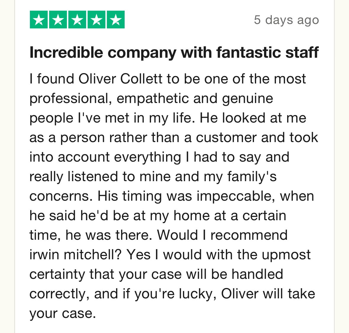 Oliver Collett (@imolivercollett) on Twitter photo #MondayMotivaton
No better boost to start the week than to receive such kinds words from a #mesothelioma client. Delivering a successful outcome, including funding for future treatments, was the least I could do in difficult circumstances for this lovely chap. <a href="/PIandMedNeg/">Irwin Mitchell Personal Injury & Med Neg</a> #MondayMotivaton
No better boost to start the week than to receive such kinds words from a #mesothelioma client. Delivering a successful outcome, including funding for future treatments, was the least I could do in difficult circumstances for this lovely chap. <a href="/PIandMedNeg/">Irwin Mitchell Personal Injury & Med Neg</a>