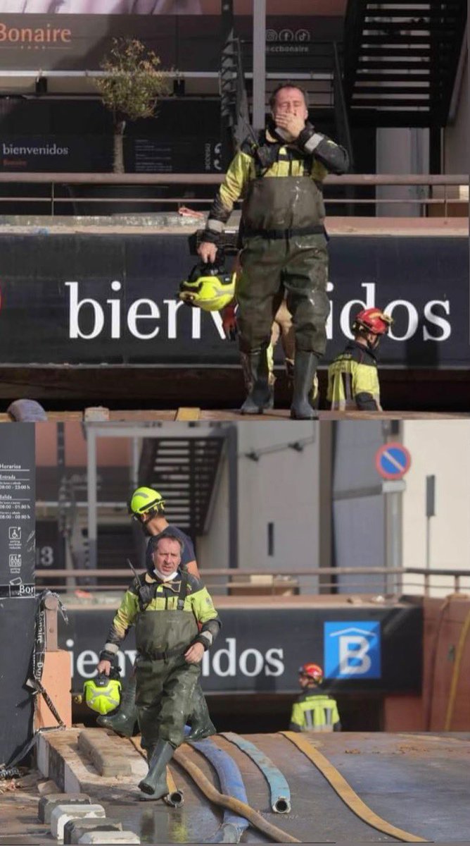 Hay que ser muy mala persona para inventar a la velocidad en que se respira bulos como que este buzo acaba de salir del parking de Bonaire,cuando lo que realmente hace es secarse la cara.Otro bulo es q hay 700 tickets,cuando es gratuito #elFascismoMata #SoloElPuebloSalvaAlPueblo