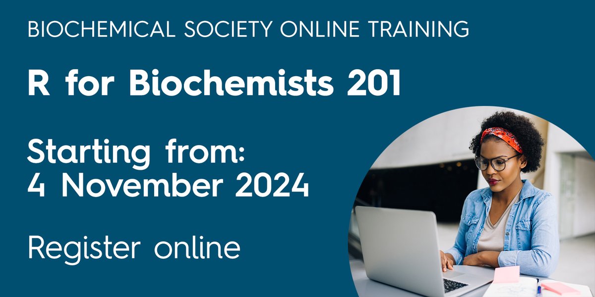 Registration for our next R for Biochemists 201 online course closes this Friday! Learn about good coding practice, key concepts of tidy data, and how to create more complex data visualisations in R. Sign up and start learning today: ow.ly/lEzw50TXqH1