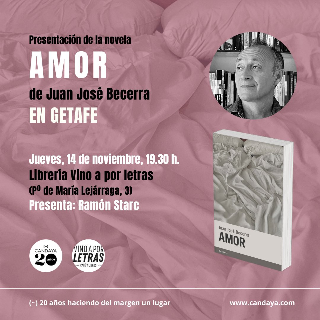 El jueves 14 de noviembre estará con nosotras <a href="/jbecerra2012/">Juan José Becerra</a> presentando su último libro: Amor!! <a href="/EdCandaya/">Editorial Candaya</a>