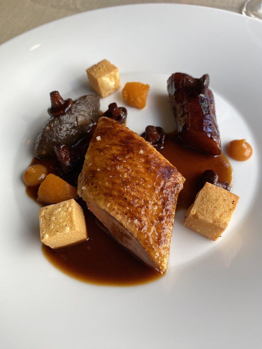 MICHELINgidsBNL's tweet image. Op karkas gebraden eend uit de Landes met Japanse aubergine en abrikoos. Een delicatesse!

#Ogst #Hasselt #MICHELINStar