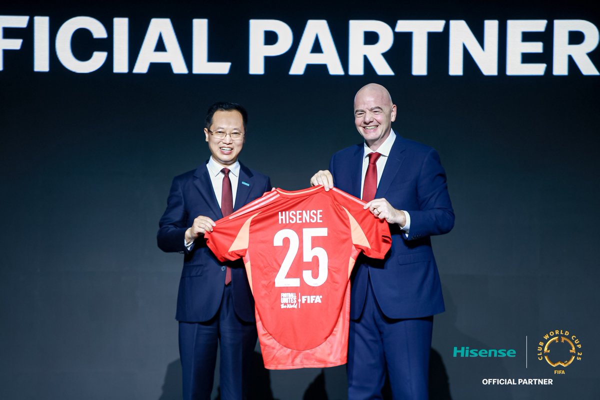 Hisense France (@hisensefrance) on Twitter photo 🎉C'est officiel ! Hisense s'associe à la <a href="/FIFACWC/">FIFA Club World Cup</a> 2025™ en tant que partenaire officiel ! Une qualité inégalée en TV, laser TV, réfrigérateurs et climatisation sur la scène mondiale.
Ensemble, créons des moments inoubliables 📷📷
#Hisense #FIFACWC #OfficialPartner #Technology 🎉C'est officiel ! Hisense s'associe à la <a href="/FIFACWC/">FIFA Club World Cup</a> 2025™ en tant que partenaire officiel ! Une qualité inégalée en TV, laser TV, réfrigérateurs et climatisation sur la scène mondiale.
Ensemble, créons des moments inoubliables 📷📷
#Hisense #FIFACWC #OfficialPartner #Technology