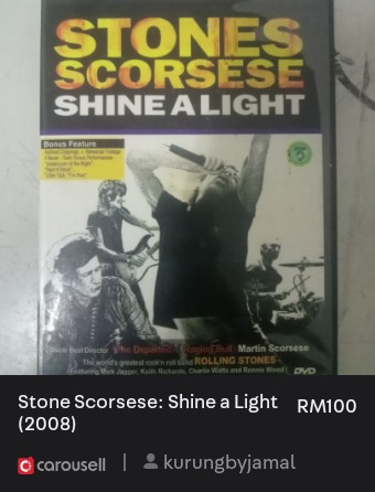 Kodeykodey1's tweet image. Check out &apos;Stone Scorsese: Shine a Light (2008)&apos;, available at RM100 on #Carousell: carousell.app.link/ZJYcH8tqfOb