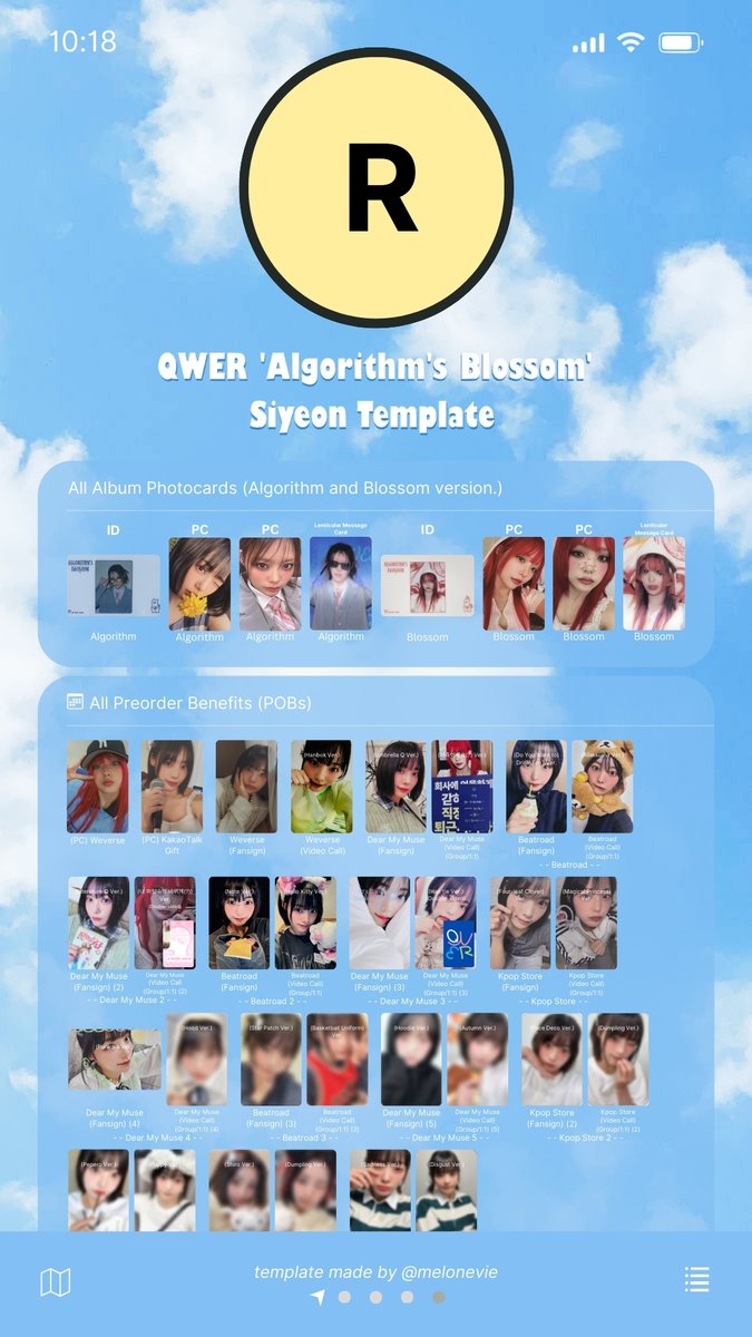 QWER 'Algorithm's Blossom' Photocard Template Hina and Siyeon +