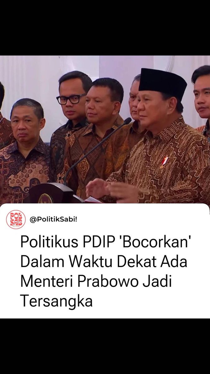 Malika6027's tweet photo. Politikus PDIP "Bocorkan" dalam waktu ada mentri Prabowo jadi tersangka !!!

Kira2 siapa ya guuys 😅 https://t.co/mVAl2NH4Ob