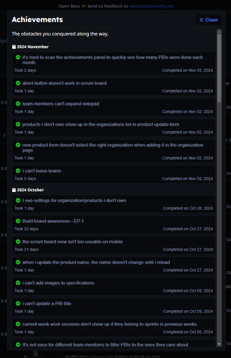 The achievements modal got a nice rework 🙌
#buildinginpublic