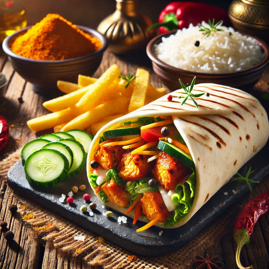 Diese Woche im #DELI1993 : Eine kulinarische Reise nach Indien, verpackt in ein handliches Format - «Tandoori- Wrap» mit Poulet, Joghurt, Gewürzen, Gemüse, Pommes, Käse, Jasminreis &amp; Gurken🤤 technopark.ch/fuer-mieter/es… #restaurant #lunch #technopark_zh 🖼️ Generated with #ChatGPT 🤖