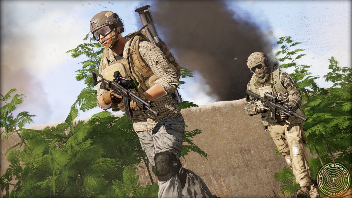 TheseusInc's tweet image. Throwback to past missions: a focused briefing, pinpointing enemy position, extracting after a successful op with smoke on the horizon, and a swift rescue under heavy fire, with one team aiding another under the cover of a smoke screen.

#Arma3 #ArmaPhotography @ArmaPlatform