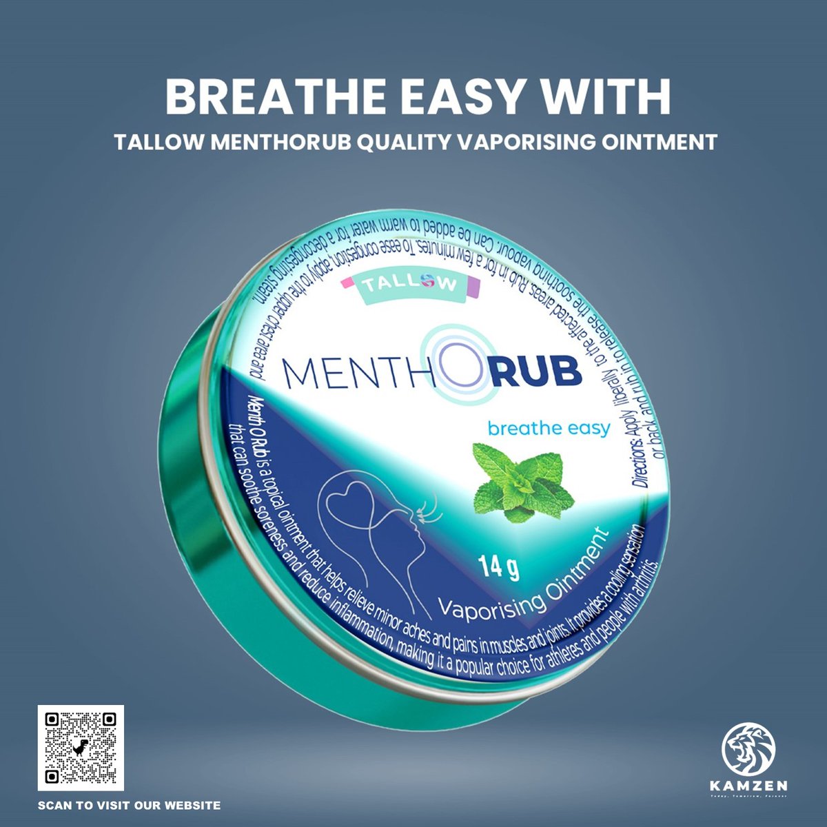 Kamzensa's tweet photo. niffles, aches, congestion? Tallow MenthoRub's got you! 🌿💧

Rub away the discomfort and power through with warmth and relief. 💚

#TallowMenthoRub #BreatheEasy https://t.co/wqXcyAU1Gm