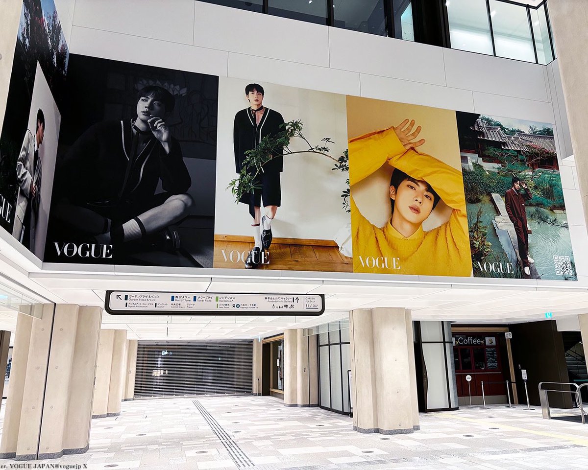 BTS_613Ari's tweet photo. BTS JINが表紙を飾った「VOGUE JAPAN」の特大ポスターが掲出決定！！

掲出期間
・2024年11月4日(月)〜10日(日)

VOGUE JAPAN 12月号のジンくんのカバーストーリービジュアルが麻布台ヒルズの神谷町駅前広場に掲出されます。
辺り一面ジンくんで埋め尽くされています😭💜

🔗 https://t.co/vjvduUyjoL https://t.co/vBe0lZakif