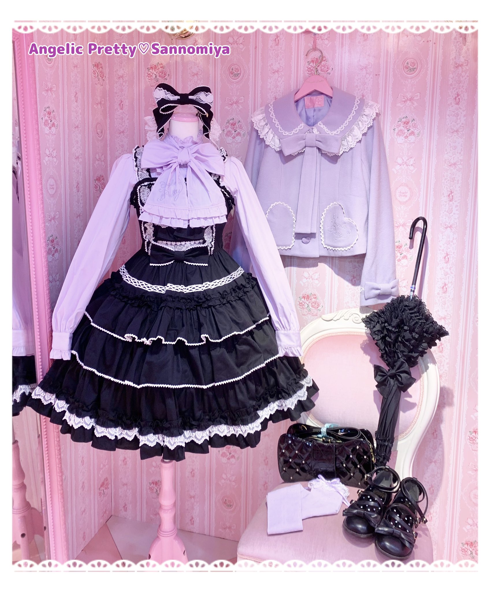 割引価格 ワンピースset Cafe Heart ラベンダー Pretty Angelic コスプレ衣装