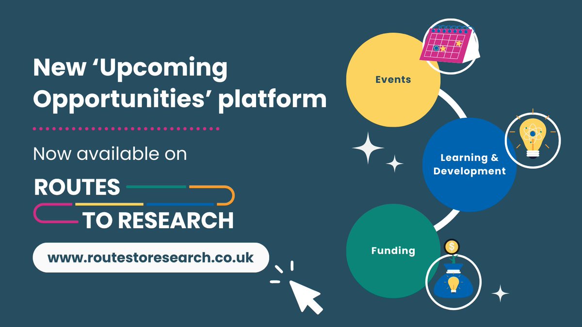 Routes to Research (@routes2research) on Twitter photo Looking to promote regional research opportunities and connect with people interested in research? 📢
Check out the new platform on <a href="/Routes2Research/">Routes to Research</a> to share events, funding and workshops with the right audience!
Link to the platform:
routestoresearch.co.uk/funding-suppor… Looking to promote regional research opportunities and connect with people interested in research? 📢
Check out the new platform on <a href="/Routes2Research/">Routes to Research</a> to share events, funding and workshops with the right audience!
Link to the platform:
routestoresearch.co.uk/funding-suppor…