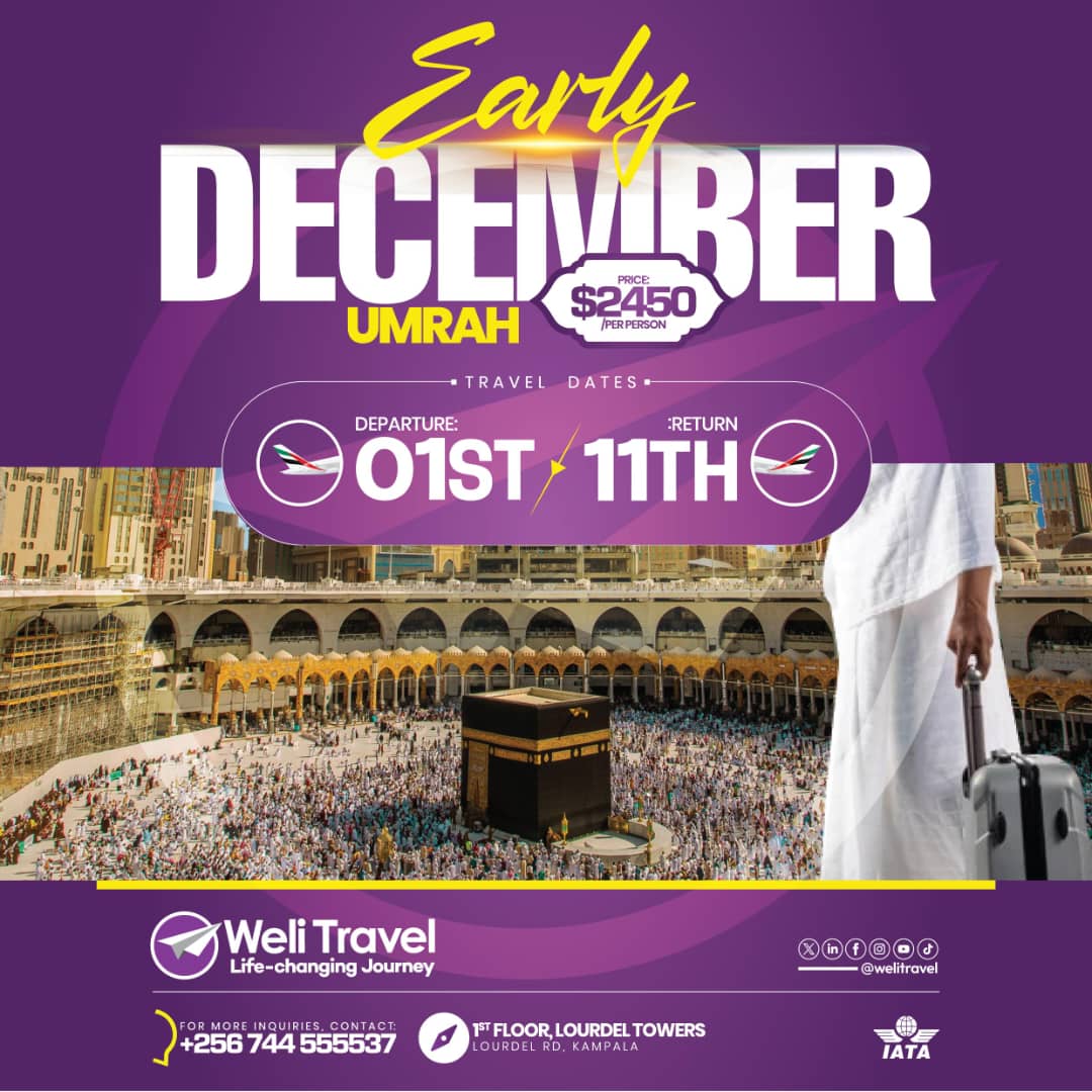 SsenyonjoMahad6's tweet photo. Weli Umrah updates🔥:

It’s Almost Time! Have you booked your Early December Umrah yet? 

Don’t wait until it’s too late secure your spot and prepare for a memorable journey of faith.

 #UmrahBookings 
#FewDaysLeft 
#WeliTravel https://t.co/5i0juJHOKj