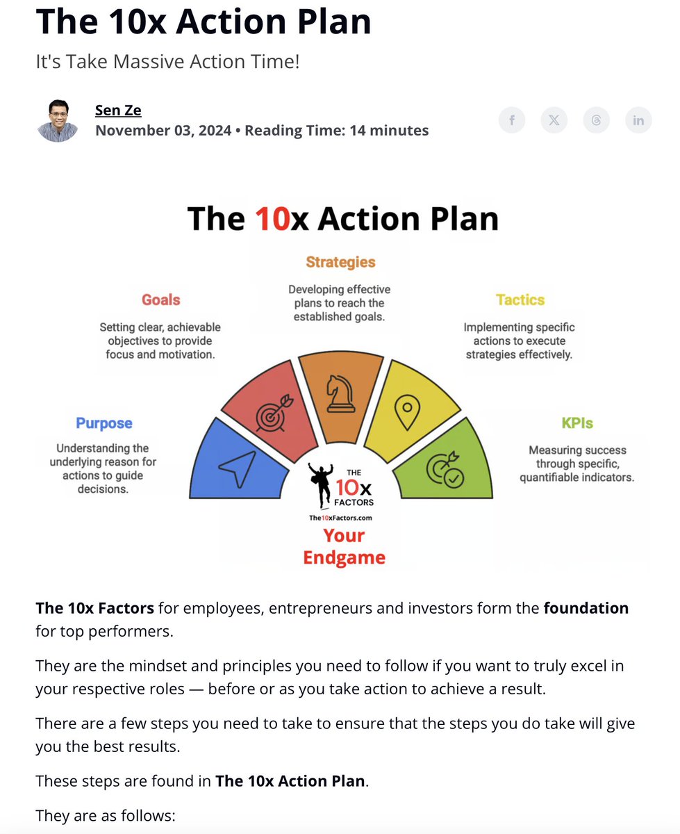 senze's tweet photo. Issue #13 of The 10x Factors reveals the 10x Action Plan for you to achieve your Endgame. There are 6 steps to take. Check them out now. https://t.co/sVpY4zvGgx